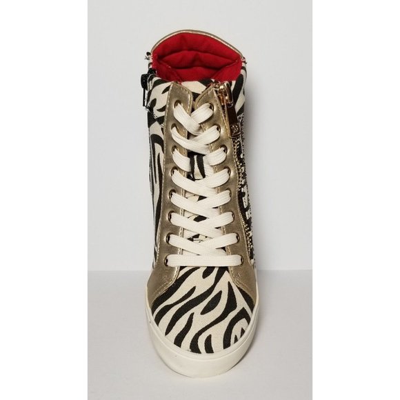 PRIMADONNA COLLECTION WOMEN'S ZEBRA PRINT CANVAS SNEAKERS EURO SIZE 36 NEW IN BO - Picture 5 of 12